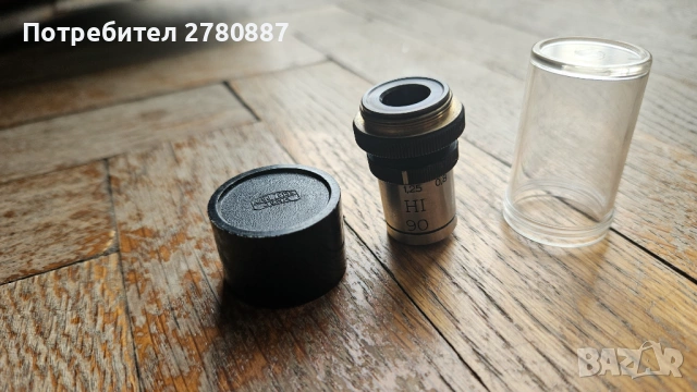 Ретро Имерсионен обектив за микроскоп Carl Zeiss Jena HI 90, снимка 3 - Лаборатория - 53351927