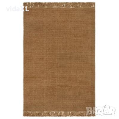 vidaXL Килим с пискюли 120x180 см юта（SKU:345003, снимка 1 - Килими - 46126354