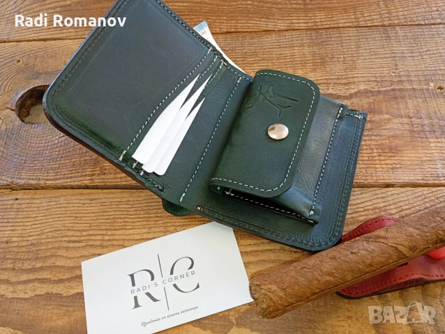 Ръчно изработен мъжки кожен портфейл , снимка 2 - Портфейли, портмонета - 52050088