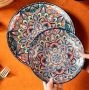 Комплект чинии ръчно оцветени в стил Бохемия , снимка 1