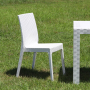 Градински стол от полипропилен с плетен дизайн - Бял, снимка 5