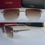 Cartier Мъжки слънчеви очила правоъгълни 3 цвята черни кафяви прозрачни, снимка 2