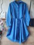 Синя рокля тип риза H&M , снимка 1 - Рокли - 45415200