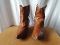 № 40 дамски кожени боти в каубойски стил в кафяв цвят, снимка 5