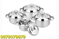 Комплект 4 тенджери с метален капак stainless steel, снимка 2