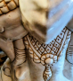 Голям керамичен индийски слон с две глави за интериорна декорация или за нощна масичка