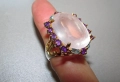 925 сребърен пръстен с розов кварц 36 карата, снимка 4