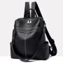 Дамска чанта-раница от естествена кожа Black 1229, снимка 1 - Раници - 45353372