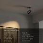 Aisilan Черен таванен прожектор, въртящ се, вкл. 7W GU10 LED крушка, снимка 3