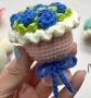 Ръчно плетени цветя с магнитче или като висулка за ключодържател , снимка 1