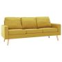 vidaXL 3-местен диван, жълт, текстил(SKU:288719, снимка 1 - Дивани и мека мебел - 45186246