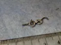 СТАРА СРЕБЪРНА ЗАКОПЧАЛКА СРЕБРО 925 с БЯЛА ПОЗЛАТА КАРАБИНКА За ГРИВНА КОЛИЕ ВЕРИЖКА 49922, снимка 3