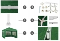 Шатра, За градина, Тераса, Метална рамка, 4 стени, С прозорци, Зелена, 4x3x2.6 м, снимка 10