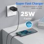 Нова Мощно 25W PD USB Type C зарядно за Samsung Стенен адаптер Самсунг, снимка 7