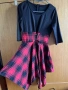 Рокля в черно и червено каре, размер S, снимка 1
