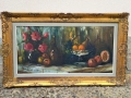 стара картина натюрморт маслени бои върху платно , снимка 1