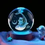 LED Светеща кристална топка/лампа, 3D сензорна-Кит и малко мече, снимка 7