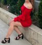 Червена къса рокля, снимка 1 - Рокли - 45351475