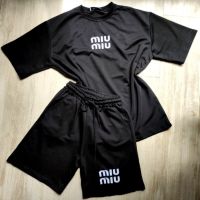 памучни дамски екипи тениска и къси панталонки Miu Miu , снимка 3 - Спортни екипи - 45872187