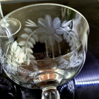 WMF Уникален антикварен комплект кристални гравирани чаши  Германия 40-те, снимка 5 - Други ценни предмети - 44993196