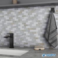 M MOFIT 3D Stone Look Самозалепващи стикери стенни плочки водоустойчиви (сива ръжда, 5 листа), снимка 5 - Декорация за дома - 45080337