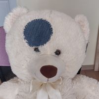 Голям плюшен мечок с дънкови кръпки , снимка 2 - Плюшени играчки - 45265683