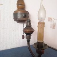 Стари стенни лампи, изработени от дърво и бронз. БАРОКОВ СТИЛ. , снимка 4 - Лампи за стена - 45674104