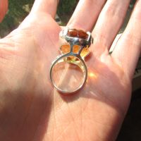 Сребърен пръстен 37 карата цитрин с размер 23x19мм и тегло 16.9гр., снимка 7 - Пръстени - 45471667