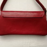 Малка дамска чанта от естествена кожа в червен цвят, снимка 7 - Чанти - 45113863