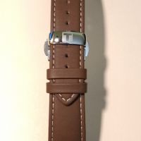 Оригинална кожена каишка за часовник TISSOT 21mm - кафява, снимка 3 - Каишки за часовници - 45545862