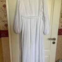 Нова дълга елегантна бяла 100% памук памучна рокля ажурена ажур дантела за бременни фотосесия , снимка 8 - Рокли - 45888347
