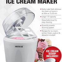 ARTECH Машина за сладолед , купа за замразяване с двойна изолация 1,5 л и аксесоари, снимка 5 - Други - 45672595