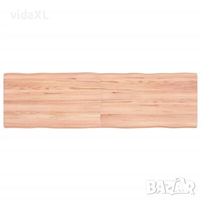 vidaXL Плот за маса светлокафяв 140x40x(2-4) см обработен масивен（SKU:363962 дъб, снимка 1