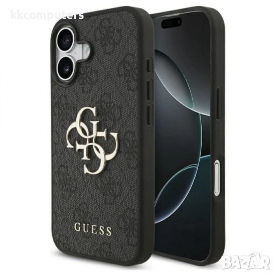 Оригинален кейс Guess Big 4G Logo Classic, За iPhone 17 (6.3), Черен и Протектор, снимка 1