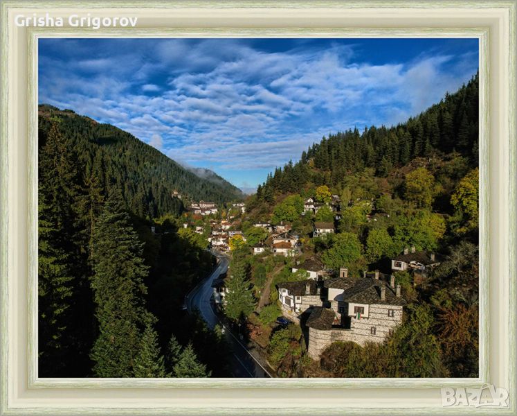 Фото картина село Широка лъка Родопа планина, снимка 1