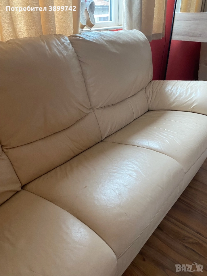 Продава се: Кожен диван с релакс механизъм – Велико Търново, снимка 1
