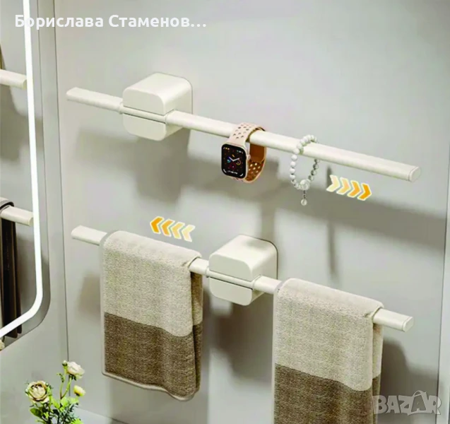 2 бр. издърпващи се закачалки за кърпи, снимка 1