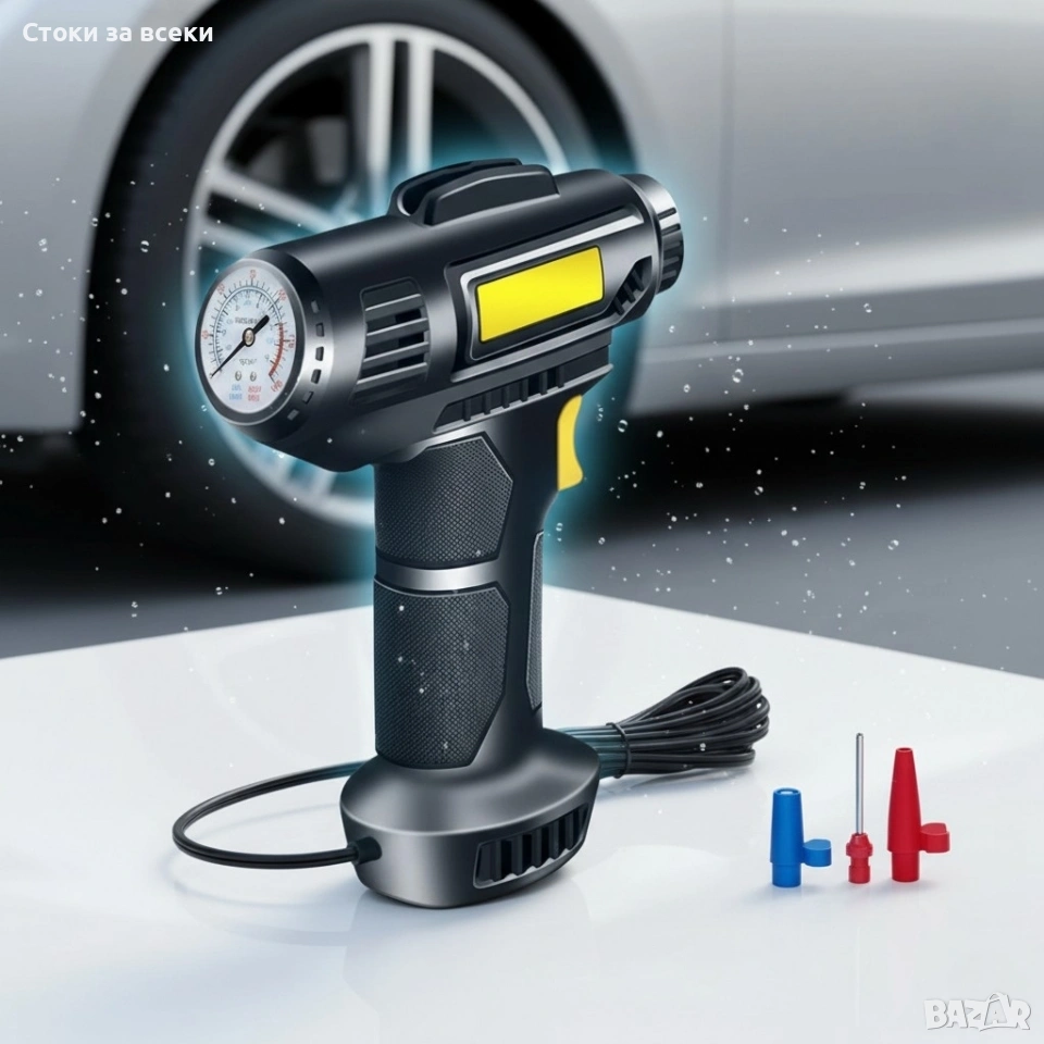Безжичен дигитален компресор за автомобил, снимка 1