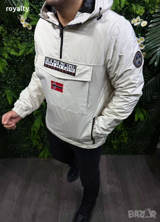 Napapijri Мъжко Бяло Яке Ветровка 5 Бр., снимка 1