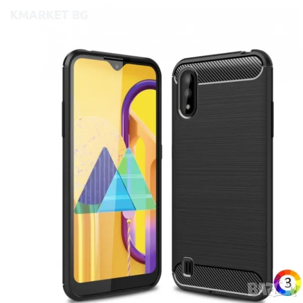 Samsung Galaxy M01 Carbon Fiber Калъф и Протектор, снимка 1