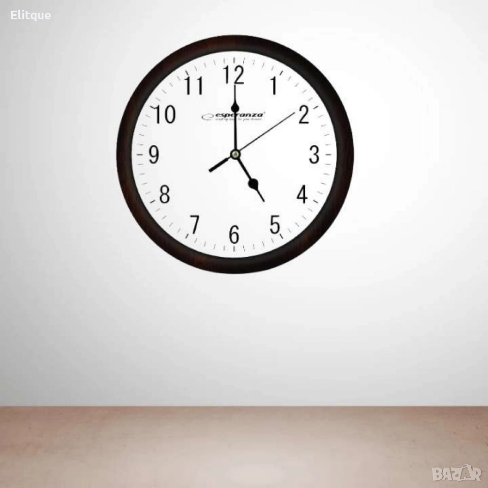 Стенен часовник, 30см., големи цифри, кварц, бял, снимка 1