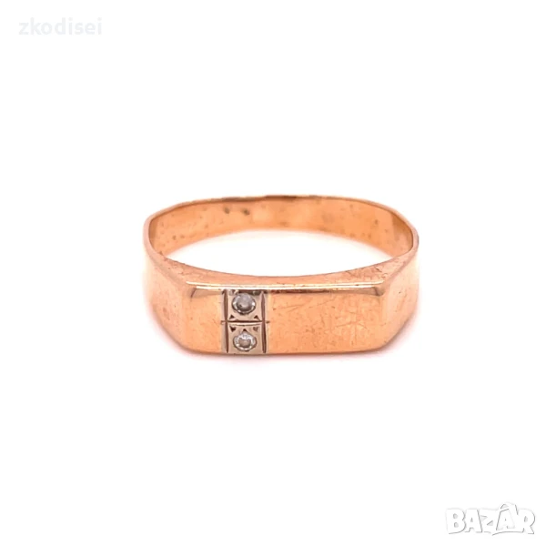 Златен мъжки пръстен 2,53гр. размер:56 14кр. проба:585 модел:32665-5, снимка 1