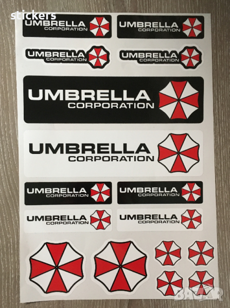 Umbrella Corporation 16бр. стикери различни размери Stickers , снимка 1