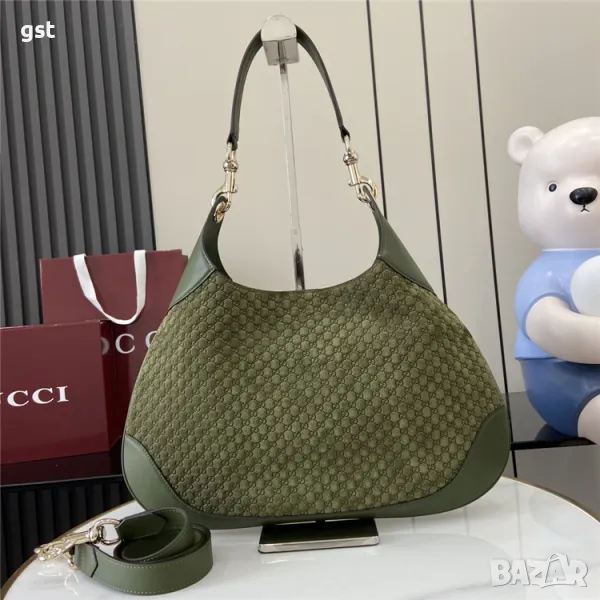 Уникална Чанта Gucci Body Green Bag Italy , снимка 1