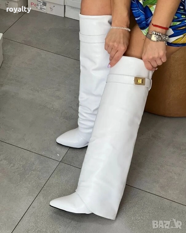 Ботуши на Платформа - Бял Лак, снимка 1