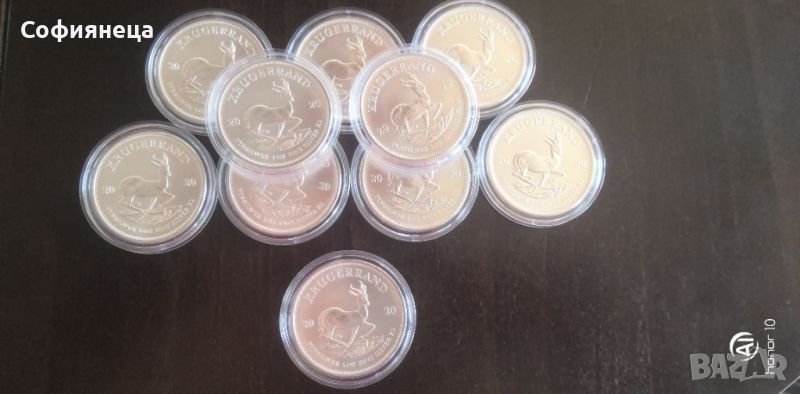 СРЕБРО 1 OZ КРЮГЕРРАНД 2020 1 УНЦИЯ КРЮГЕРАНД, снимка 1