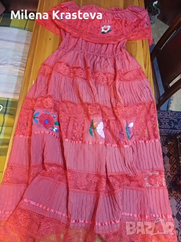 Рокля червена, снимка 5 - Рокли - 53685747