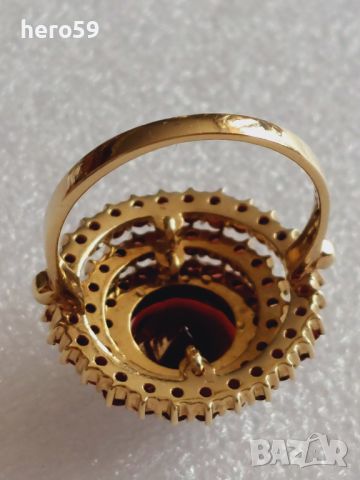 Дамски златен пръстен с гранати(злато 333), снимка 8 - Пръстени - 46474700