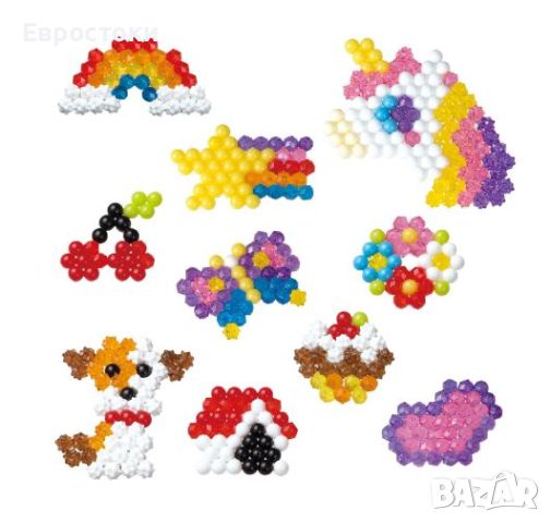 Творчески комплект с мъниста Epoch Toys Aquabeads: Charm Maker, с шаблони и ключодържатели, снимка 5 - Пластелини, моделини и пясъци - 46010635