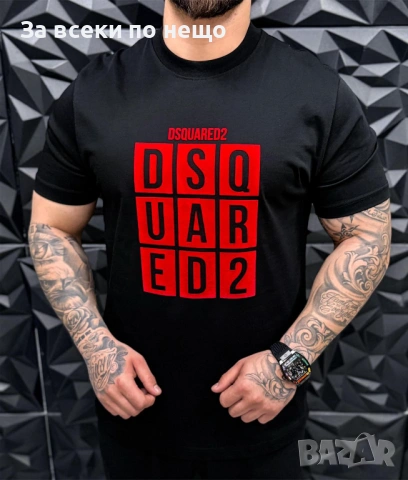 DSQUARED2 Мъжка Черна Тениска👕Мъжка Блуза С Къс Ръкав В Черен Цвят Код Premium F.11